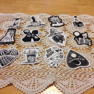 Witch, Occult Psychic Goth stickers. Tear-resistant.